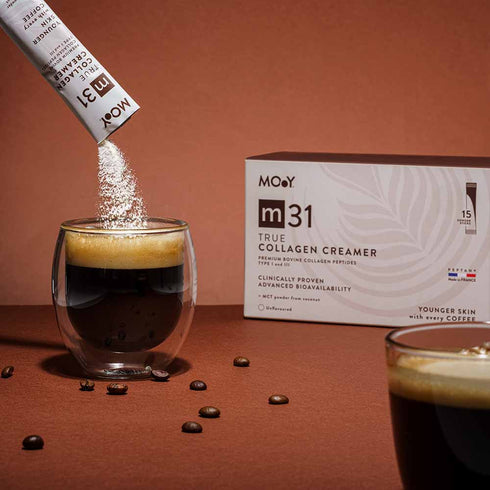 m31 True collagen creamer, colagen hidrolizat bovin premium monodoza, dovedit clinic, beauty, 5.000mg, tip I si III, fara aroma, 15 plicuri, 105 g, Molecules of Youth, natural